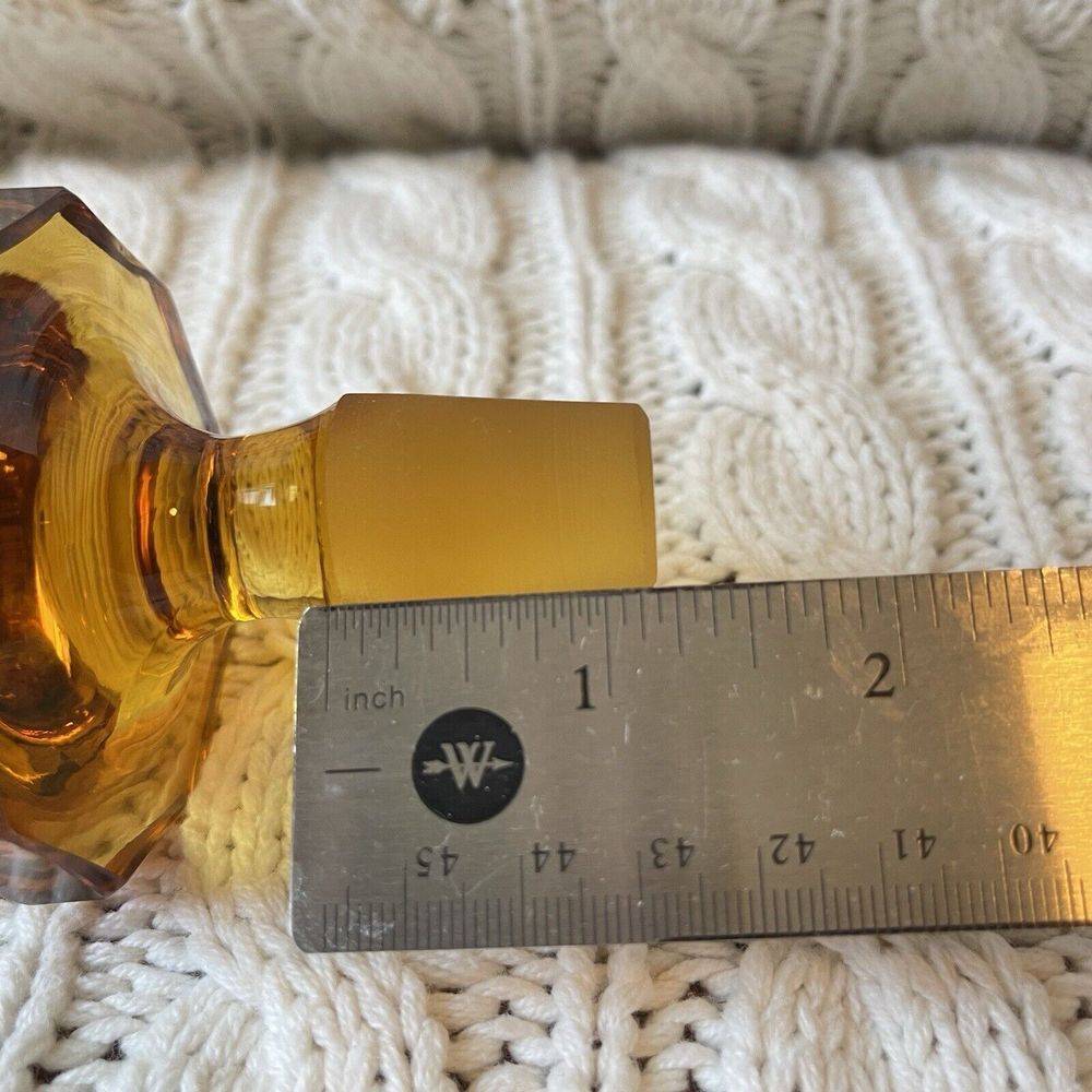 MOSER Decanter Stopper Replacement AMBER Vintage Glass Bohemian 11" - Picture 9 of 13
